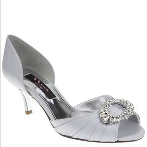 Nina Crystah d’Orsay Silver Rhinestone Pumps
